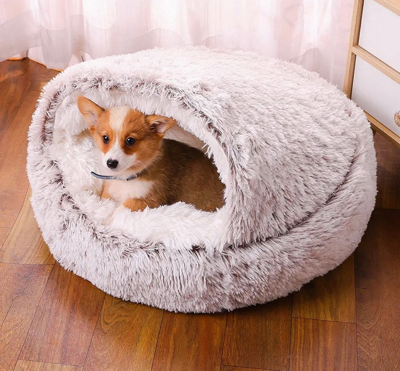 2 In 1 Long Plush Pet Bed